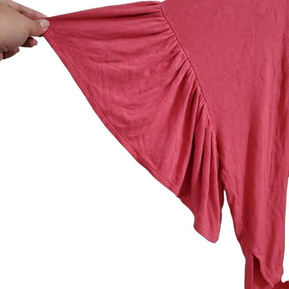 Anthropologie Akemi + Kin Blouse XS Small Pink Capa Fluttered Tunic Top Oversize - Picture 5 of 11